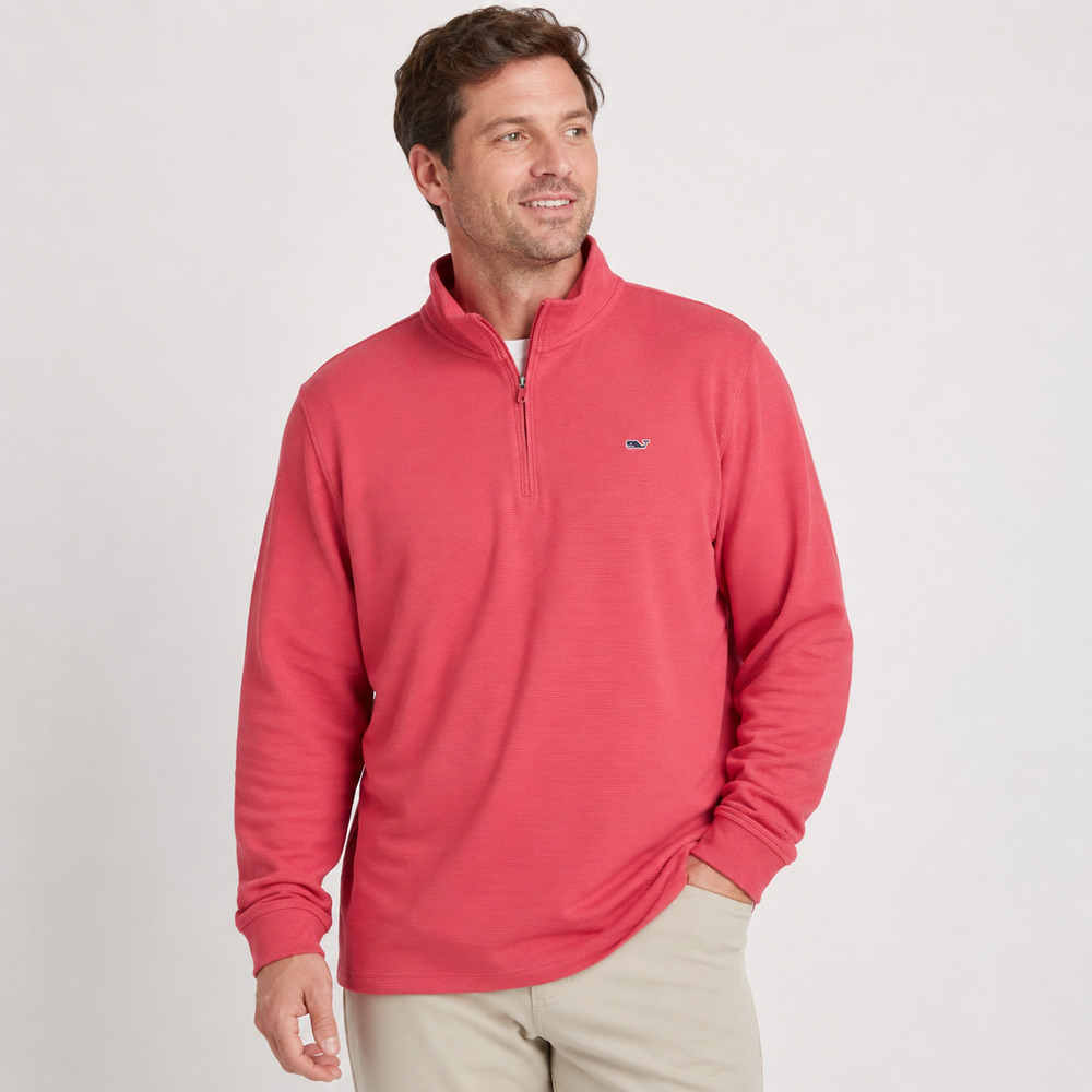 Vineyard Vines Saltwater Quarter Zip Mens XL Red Pullover Long Sleeve Pullover